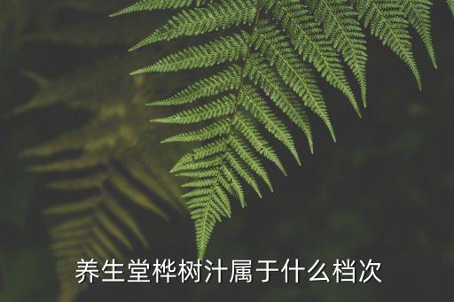  養(yǎng)生堂樺樹汁屬于什么檔次