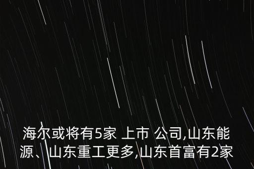 海爾或?qū)⒂?家 上市 公司,山東能源、山東重工更多,山東首富有2家