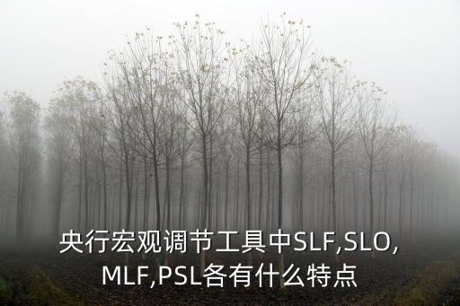 央行宏觀調(diào)節(jié)工具中SLF,SLO,MLF,PSL各有什么特點(diǎn)