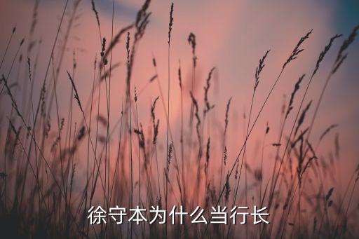 徐守本為什么當(dāng)行長