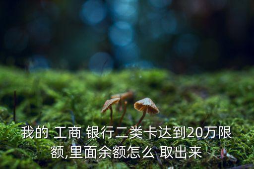 我的 工商 銀行二類卡達(dá)到20萬(wàn)限額,里面余額怎么 取出來(lái)