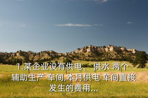 1.某企業(yè)設(shè)有供電、 供水 兩個 輔助生產(chǎn) 車間,本月供電 車間直接發(fā)生的費用...