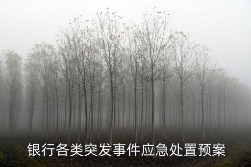  銀行各類突發(fā)事件應急處置預案