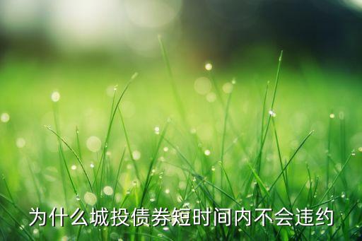 為什么城投債券短時間內(nèi)不會違約