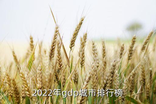 2022年gdp城市排行榜