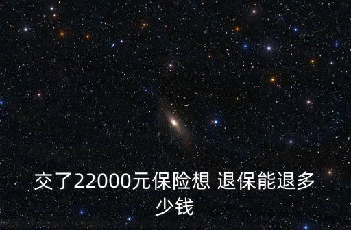 交了22000元保險想 退保能退多少錢