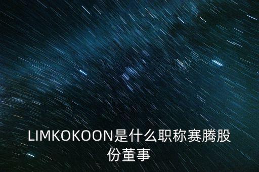 LIMKOKOON是什么職稱賽騰股份董事