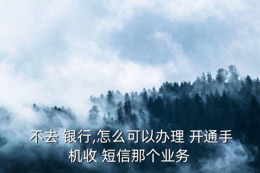 開通銀行短信提醒不去銀行可以嗎,銀行開通短信怎么開通