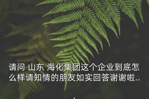 請(qǐng)問(wèn) 山東 ?；瘓F(tuán)這個(gè)企業(yè)到底怎么樣請(qǐng)知情的朋友如實(shí)回答謝謝啦...