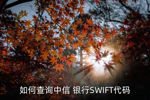 如何查詢中信 銀行SWIFT代碼