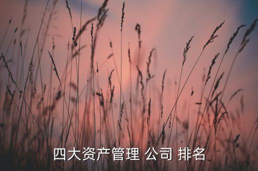 四大資產(chǎn)管理 公司 排名