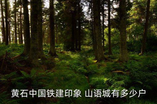 黃石中國鐵建印象 山語城有多少戶