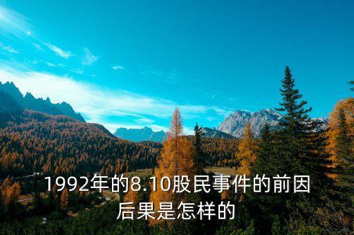 1992年的8.10股民事件的前因后果是怎樣的