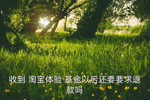 收到 淘寶體驗(yàn) 基金以后還要要求退款嗎