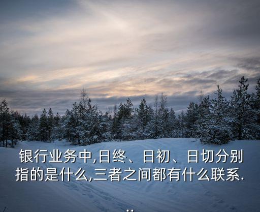  銀行業(yè)務(wù)中,日終、日初、日切分別指的是什么,三者之間都有什么聯(lián)系...