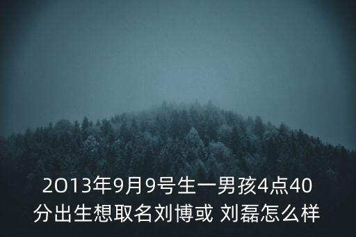 2O13年9月9號生一男孩4點40分出生想取名劉博或 劉磊怎么樣