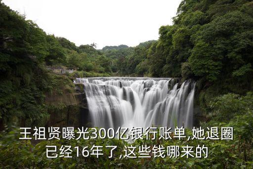 王祖賢曝光300億銀行賬單,她退圈已經(jīng)16年了,這些錢(qián)哪來(lái)的