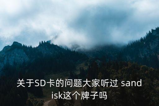 關(guān)于SD卡的問(wèn)題大家聽(tīng)過(guò) sandisk這個(gè)牌子嗎