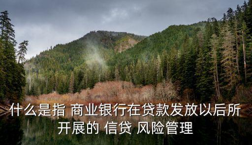 什么是指 商業(yè)銀行在貸款發(fā)放以后所開展的 信貸 風(fēng)險管理