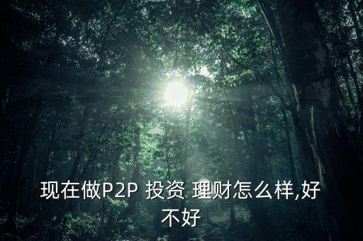 現(xiàn)在做P2P 投資 理財(cái)怎么樣,好不好