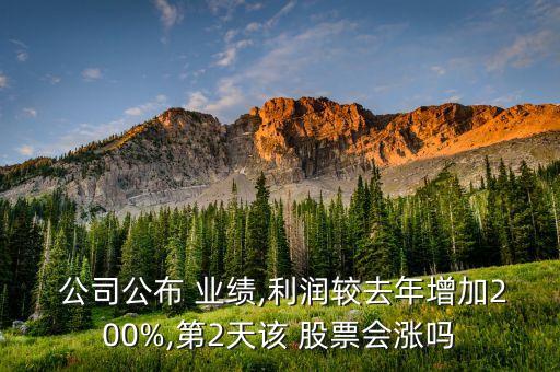  公司公布 業(yè)績,利潤較去年增加200%,第2天該 股票會(huì)漲嗎