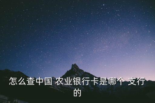 怎么查中國 農(nóng)業(yè)銀行卡是哪個 支行的