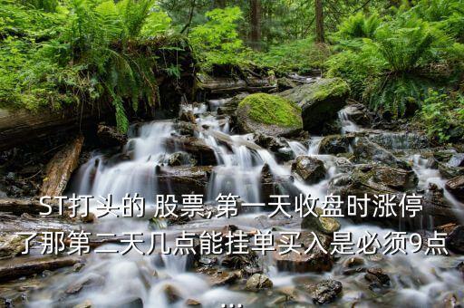 ST打頭的 股票,第一天收盤時(shí)漲停了那第二天幾點(diǎn)能掛單買入是必須9點(diǎn)...