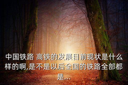 中國鐵路 高鐵的發(fā)展目前現(xiàn)狀是什么樣的啊,是不是以后全國的鐵路全部都是...