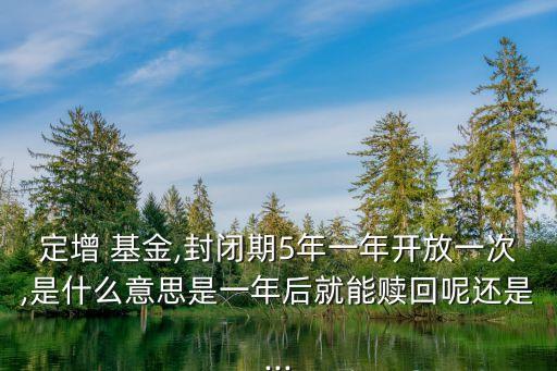 定增 基金,封閉期5年一年開(kāi)放一次,是什么意思是一年后就能贖回呢還是...