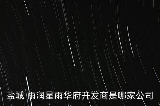 鹽城 雨潤(rùn)星雨華府開(kāi)發(fā)商是哪家公司