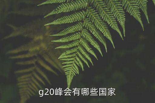 g20峰會有哪些國家