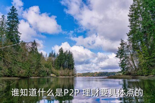 誰知道什么是P2P 理財要具體點(diǎn)的