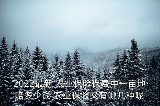 2022最新 農(nóng)業(yè)保險(xiǎn)保費(fèi)中一畝地賠多少錢 農(nóng)業(yè)保險(xiǎn)又有哪幾種呢