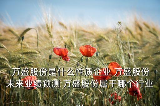  萬盛股份是什么性質(zhì)企業(yè) 萬盛股份未來業(yè)績(jī)預(yù)測(cè) 萬盛股份屬于哪個(gè)行業(yè)...