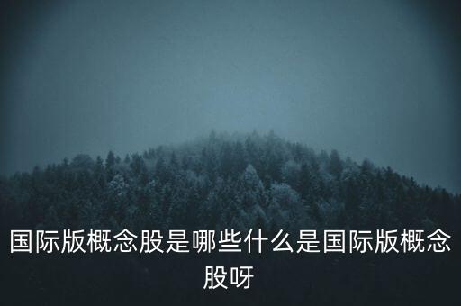 國際版概念股是哪些什么是國際版概念股呀