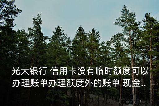  光大銀行 信用卡沒有臨時額度可以辦理賬單辦理額度外的賬單 現(xiàn)金...