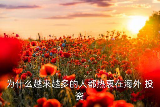 為什么越來越多的人都熱衷在海外 投資