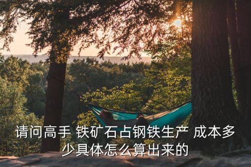 請問高手 鐵礦石占鋼鐵生產(chǎn) 成本多少具體怎么算出來的