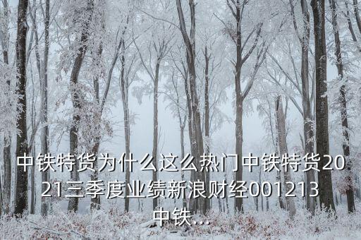 中鐵特貨為什么這么熱門中鐵特貨2021三季度業(yè)績新浪財經(jīng)001213中鐵...