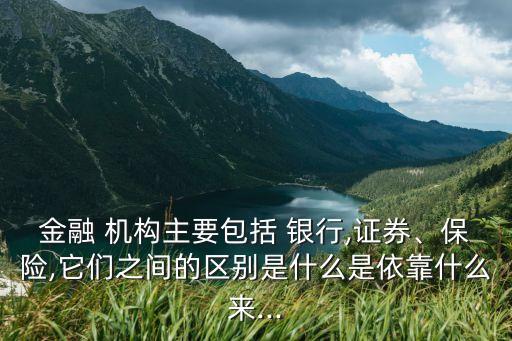 金融 機構(gòu)主要包括 銀行,證券、保險,它們之間的區(qū)別是什么是依靠什么來...