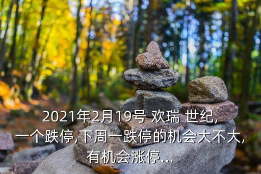 2021年2月19號(hào) 歡瑞 世紀(jì),一個(gè)跌停,下周一跌停的機(jī)會(huì)大不大,有機(jī)會(huì)漲停...