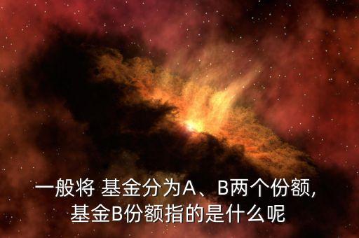 一般將 基金分為A、B兩個(gè)份額, 基金B(yǎng)份額指的是什么呢