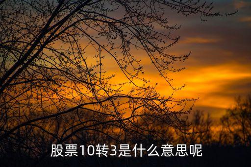  股票10轉(zhuǎn)3是什么意思呢