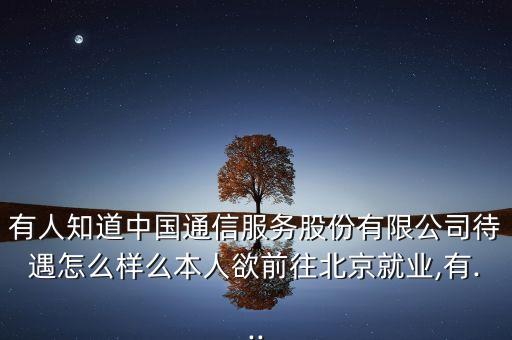 有人知道中國通信服務股份有限公司待遇怎么樣么本人欲前往北京就業(yè),有...