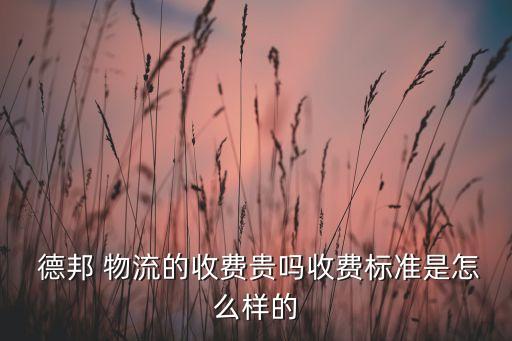  德邦 物流的收費(fèi)貴嗎收費(fèi)標(biāo)準(zhǔn)是怎么樣的