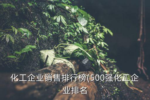 化工企業(yè)銷售排行榜(500強化工企業(yè)排名