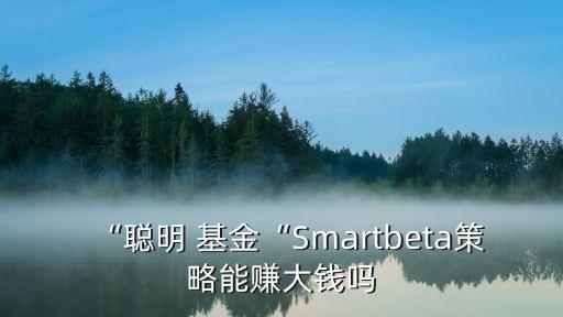 “聰明 基金“Smartbeta策略能賺大錢嗎