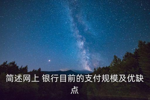 簡述網(wǎng)上 銀行目前的支付規(guī)模及優(yōu)缺點