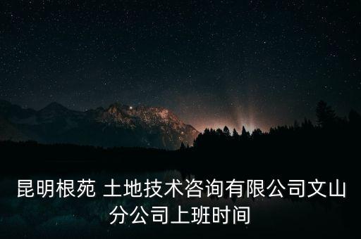 昆明根苑 土地技術咨詢有限公司文山分公司上班時間