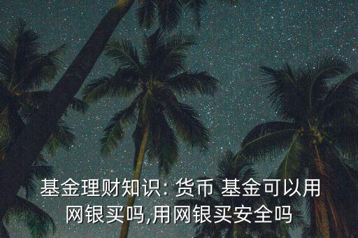  基金理財知識: 貨幣 基金可以用網(wǎng)銀買嗎,用網(wǎng)銀買安全嗎